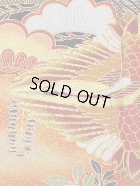 画像8: M1228I  女性用 留袖  化繊   黒, 梅 【中古】 【USED】 【リサイクル】 ★★☆☆☆ (8)