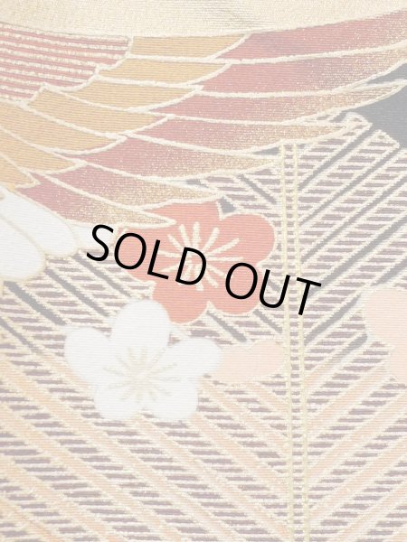 画像10: M1228I  女性用 留袖  化繊   黒, 梅 【中古】 【USED】 【リサイクル】 ★★☆☆☆ (10)