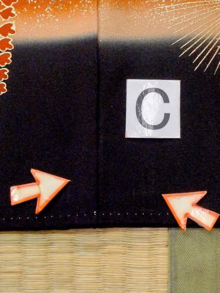 画像21: M1228I  女性用 留袖  化繊   黒, 梅 【中古】 【USED】 【リサイクル】 ★★☆☆☆ (21)