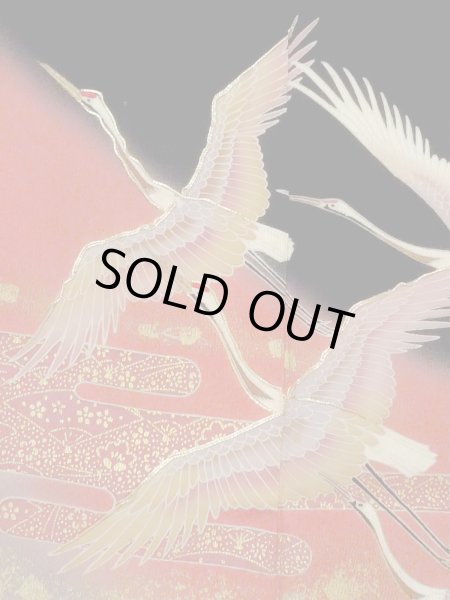 画像8: M1228N  女性用 留袖  シルク（正絹）   黒, 花 【中古】 【USED】 【リサイクル】 ★★☆☆☆ (8)