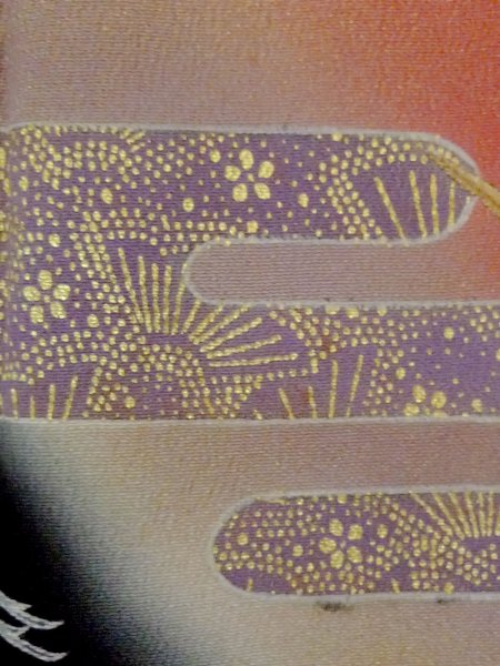 画像10: M1228N  女性用 留袖  シルク(正絹)   黒, 花 【中古】 【USED】 【リサイクル】 ★★☆☆☆ (10)