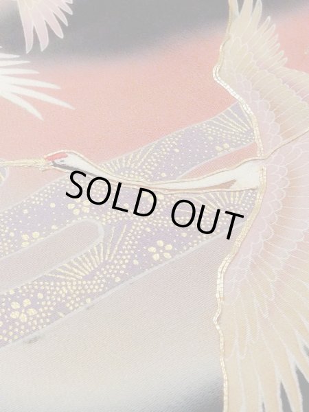 画像12: M1228N  女性用 留袖  シルク（正絹）   黒, 花 【中古】 【USED】 【リサイクル】 ★★☆☆☆ (12)