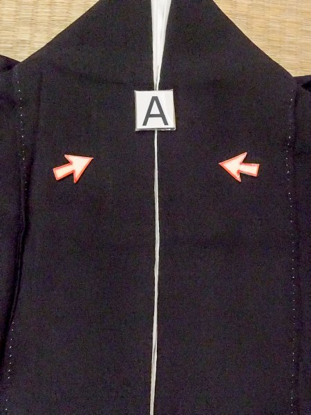 画像17: M1228N  女性用 留袖  シルク(正絹)   黒, 花 【中古】 【USED】 【リサイクル】 ★★☆☆☆ (17)