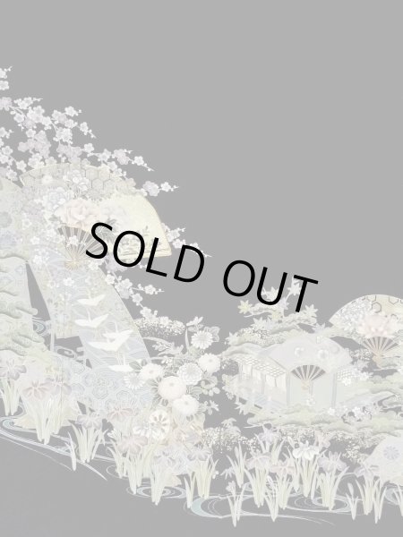 画像5: M1228R  女性用 留袖  化繊   黒, 桜 【中古】 【USED】 【リサイクル】 ★★☆☆☆ (5)