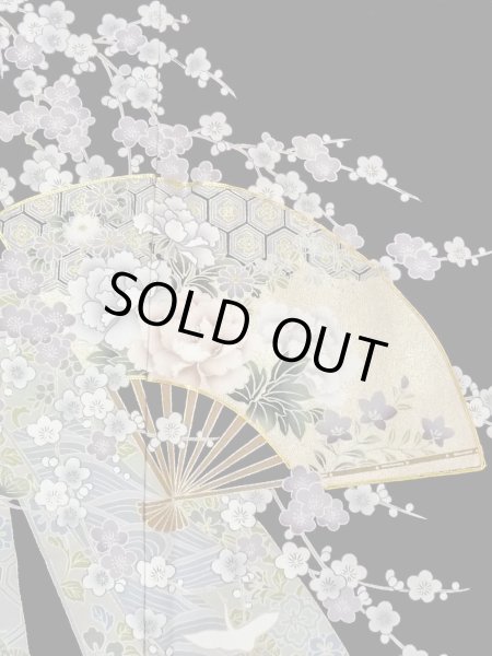 画像7: M1228R  女性用 留袖  化繊   黒, 桜 【中古】 【USED】 【リサイクル】 ★★☆☆☆ (7)