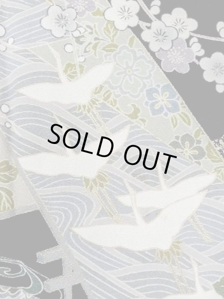 画像8: M1228R  女性用 留袖  化繊   黒, 桜 【中古】 【USED】 【リサイクル】 ★★☆☆☆ (8)