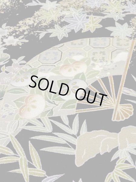 画像14: M1228R  女性用 留袖  化繊   黒, 桜 【中古】 【USED】 【リサイクル】 ★★☆☆☆ (14)