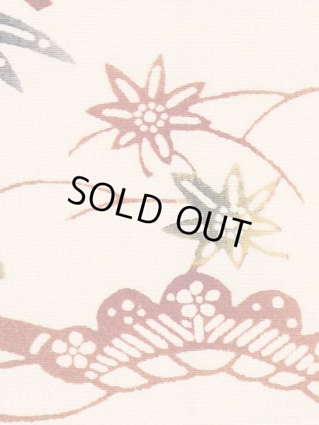 画像7: M1228S  女性用 小紋  シルク(正絹)   アイボリー, 菊 【中古】 【USED】 【リサイクル】 ★★☆☆☆ (7)