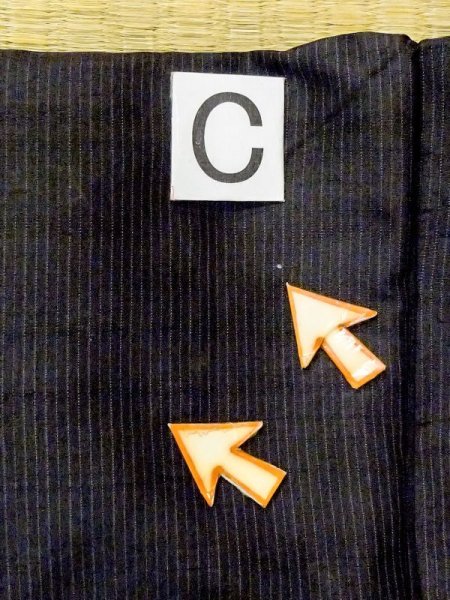 画像14: N0116J  男性用着物  シルク(正絹)  深い 紺, 縞 【中古】 【USED】 【リサイクル】 ★☆☆☆☆ (14)