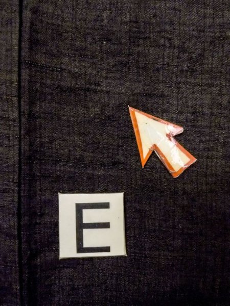 画像16: N0116N  男性用着物  シルク(正絹)   黒, 縞 【中古】 【USED】 【リサイクル】 ★★☆☆☆ (16)