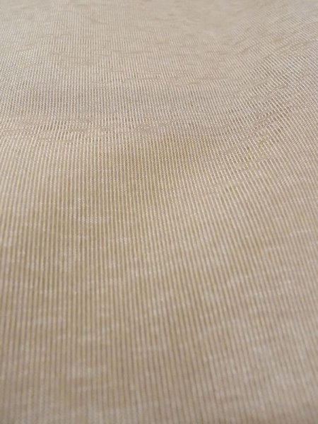 画像7: N0116P  男性用着物  シルク（正絹）   ベージュ, 縞 【中古】 【USED】 【リサイクル】 ★★★☆☆ (7)