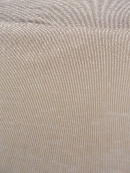 画像8: N0116P  男性用着物  シルク（正絹）   ベージュ, 縞 【中古】 【USED】 【リサイクル】 ★★★☆☆ (8)