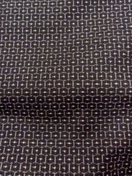 画像6: N0116X Mint  男性用着物  シルク(正絹)   黒, 亀甲 【中古】 【USED】 【リサイクル】 ★★★★☆ (6)