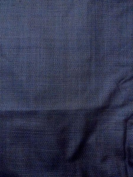 画像4: N0116Y  男性用着物  シルク(正絹)   藍, 亀甲 【中古】 【USED】 【リサイクル】 ★★☆☆☆ (4)