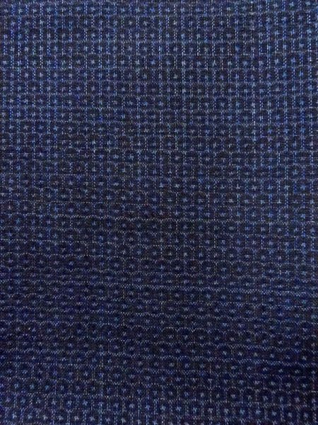 画像6: N0116Y  男性用着物  シルク(正絹)   藍, 亀甲 【中古】 【USED】 【リサイクル】 ★★☆☆☆ (6)