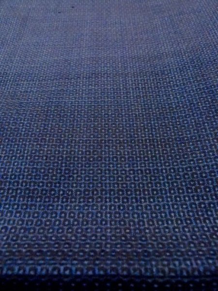 画像7: N0116Y  男性用着物  シルク(正絹)   藍, 亀甲 【中古】 【USED】 【リサイクル】 ★★☆☆☆ (7)