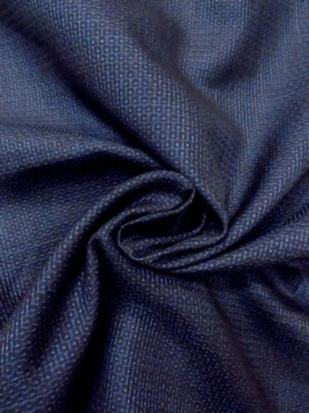 画像9: N0116Y  男性用着物  シルク(正絹)   藍, 亀甲 【中古】 【USED】 【リサイクル】 ★★☆☆☆ (9)