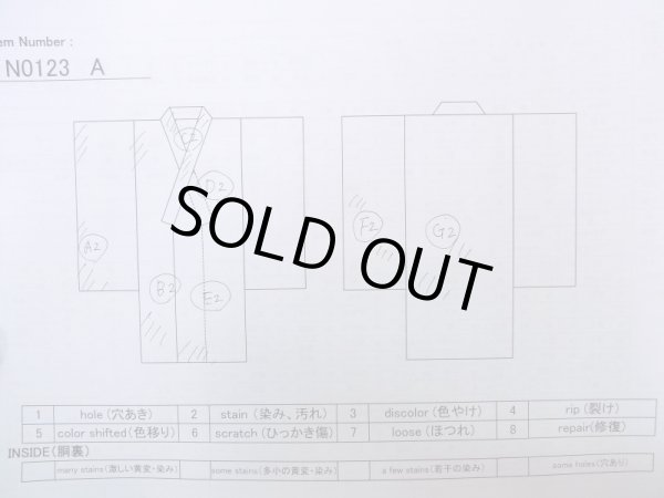 画像13: N0123A  女性用 紬  シルク（正絹）   茶色, 紗綾形文 【中古】 【USED】 【リサイクル】 ★★☆☆☆ (13)