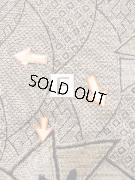 画像19: N0123A  女性用 紬  シルク（正絹）   茶色, 紗綾形文 【中古】 【USED】 【リサイクル】 ★★☆☆☆ (19)