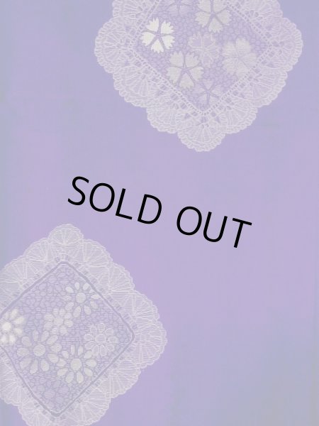 画像3: N0123D  女性用 織  シルク（正絹） 鮮やか 青み 紫色, 花 【中古】 【USED】 【リサイクル】 ★★☆☆☆ (3)