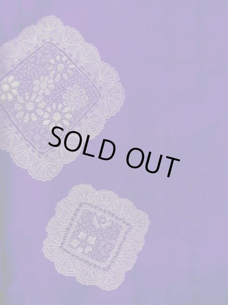 画像4: N0123D  女性用 織  シルク（正絹） 鮮やか 青み 紫色, 花 【中古】 【USED】 【リサイクル】 ★★☆☆☆ (4)