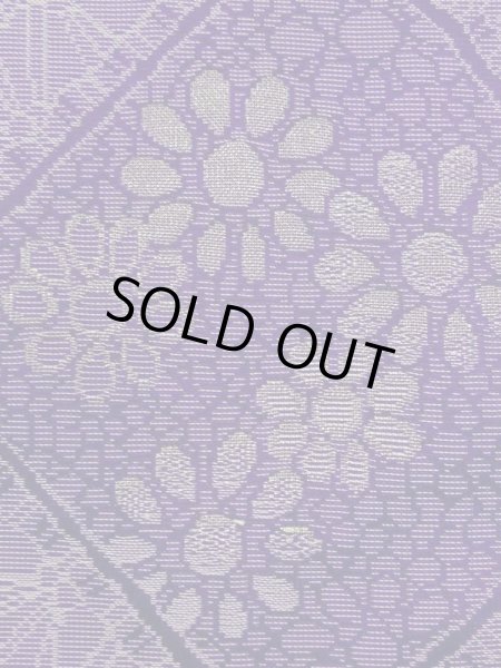 画像7: N0123D  女性用 織  シルク（正絹） 鮮やか 青み 紫色, 花 【中古】 【USED】 【リサイクル】 ★★☆☆☆ (7)