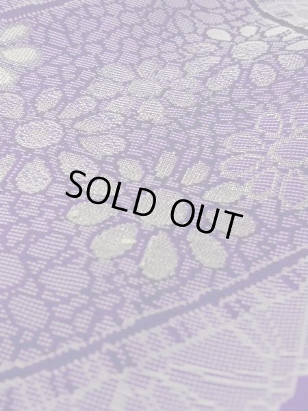 画像8: N0123D  女性用 織  シルク（正絹） 鮮やか 青み 紫色, 花 【中古】 【USED】 【リサイクル】 ★★☆☆☆ (8)