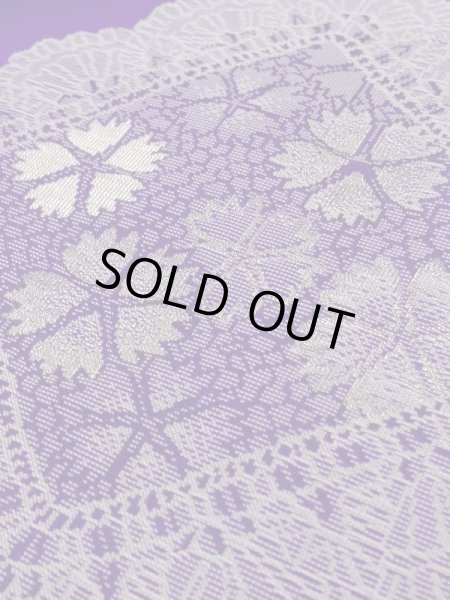 画像9: N0123D  女性用 織  シルク（正絹） 鮮やか 青み 紫色, 花 【中古】 【USED】 【リサイクル】 ★★☆☆☆ (9)