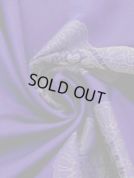 画像12: N0123D  女性用 織  シルク（正絹） 鮮やか 青み 紫色, 花 【中古】 【USED】 【リサイクル】 ★★☆☆☆ (12)