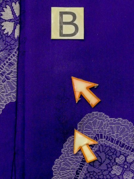 画像15: N0123D  女性用 織  シルク(正絹) 鮮やか 青み 紫色, 花 【中古】 【USED】 【リサイクル】 ★★☆☆☆ (15)