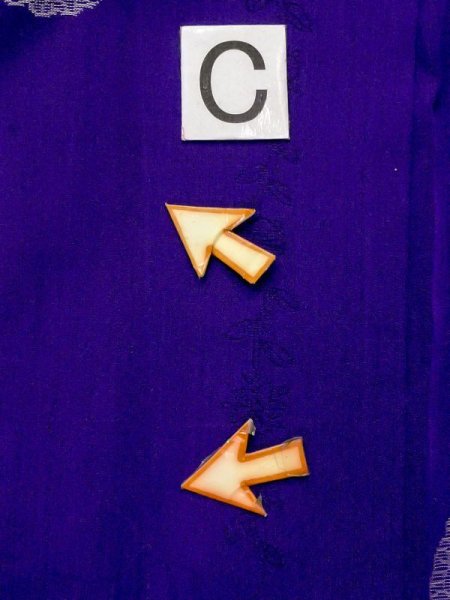 画像16: N0123D  女性用 織  シルク(正絹) 鮮やか 青み 紫色, 花 【中古】 【USED】 【リサイクル】 ★★☆☆☆ (16)