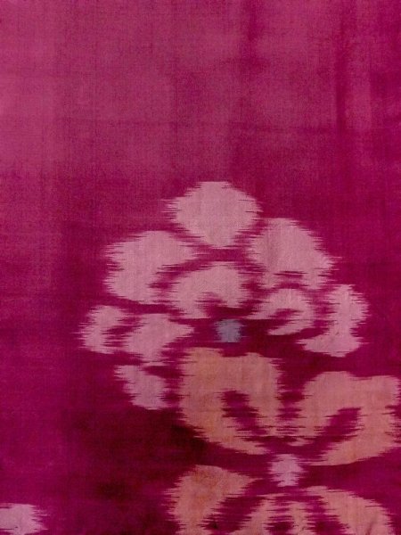 画像4: N0123F  女性用 織 使用感あり シルク(正絹)   えんじ, 花 【中古】 【USED】 【リサイクル】 ★★☆☆☆ (4)
