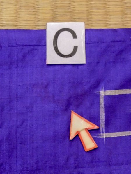 画像14: N0123G  女性用 紬 裏:穴・破れ、表:使用感あり シルク(正絹) 鮮やか 青み 紫色, いげた 【中古】 【USED】 【リサイクル】 ★☆☆☆☆ (14)