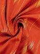画像10: N0123I  女性用 紬  シルク（正絹）  鮮やか 橙色, チェック柄 【中古】 【USED】 【リサイクル】 ★★★☆☆ (10)
