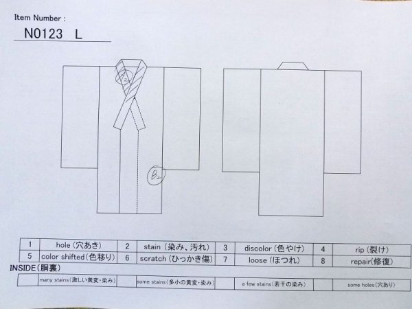 画像12: N0123L  女性用 紬  シルク（正絹）  灰色がかった マルチカラー, あやめ 【中古】 【USED】 【リサイクル】 ★★☆☆☆ (12)