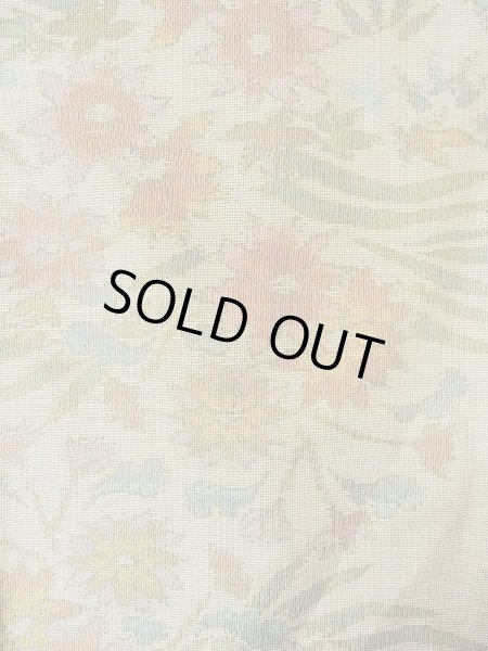 画像3: N0123M  女性用 紬  シルク（正絹）  灰色がかった 緑色, 花 【中古】 【USED】 【リサイクル】 ★★☆☆☆ (3)