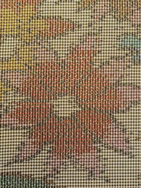 画像5: N0123M  女性用 紬  シルク(正絹)  灰色がかった 緑色, 花 【中古】 【USED】 【リサイクル】 ★★☆☆☆ (5)