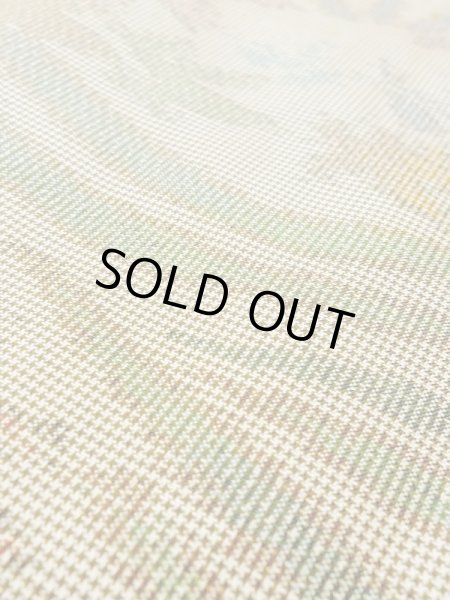 画像8: N0123M  女性用 紬  シルク（正絹）  灰色がかった 緑色, 花 【中古】 【USED】 【リサイクル】 ★★☆☆☆ (8)