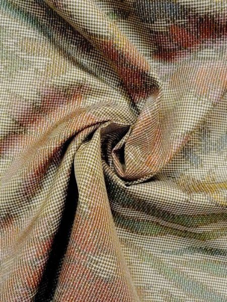 画像11: N0123M  女性用 紬  シルク(正絹)  灰色がかった 緑色, 花 【中古】 【USED】 【リサイクル】 ★★☆☆☆ (11)