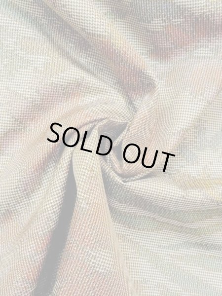 画像11: N0123M  女性用 紬  シルク（正絹）  灰色がかった 緑色, 花 【中古】 【USED】 【リサイクル】 ★★☆☆☆ (11)