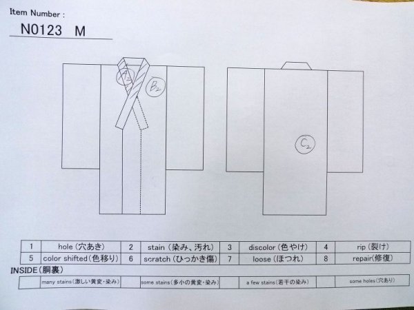 画像13: N0123M  女性用 紬  シルク(正絹)  灰色がかった 緑色, 花 【中古】 【USED】 【リサイクル】 ★★☆☆☆ (13)
