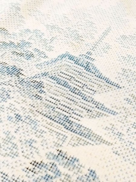 画像7: N0123N  女性用 紬  シルク(正絹) 淡い 薄い 水色, 寺 【中古】 【USED】 【リサイクル】 ★★☆☆☆ (7)