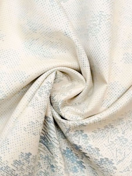 画像9: N0123N  女性用 紬  シルク(正絹) 淡い 薄い 水色, 寺 【中古】 【USED】 【リサイクル】 ★★☆☆☆ (9)