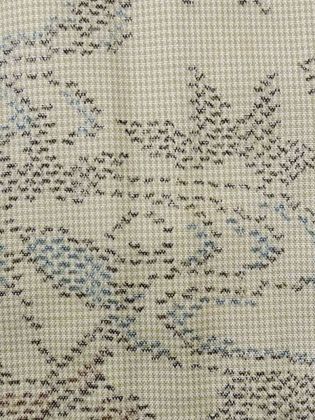 画像6: N0123O  女性用 紬  シルク（正絹） 淡い 灰色がかった 緑色, 花 【中古】 【USED】 【リサイクル】 ★★☆☆☆ (6)