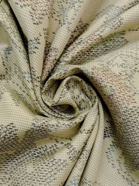 画像12: N0123O  女性用 紬  シルク（正絹） 淡い 灰色がかった 緑色, 花 【中古】 【USED】 【リサイクル】 ★★☆☆☆ (12)