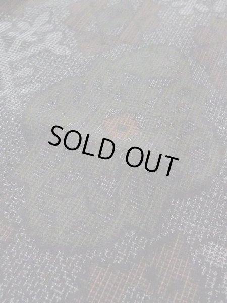 画像7: N0123Q  女性用 紬  シルク（正絹）  深い 灰色, 抽象的模様 【中古】 【USED】 【リサイクル】 ★★☆☆☆ (7)