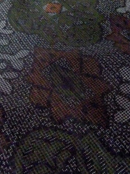 画像8: N0123Q  女性用 紬  シルク（正絹）  深い 灰色, 抽象的模様 【中古】 【USED】 【リサイクル】 ★★☆☆☆ (8)