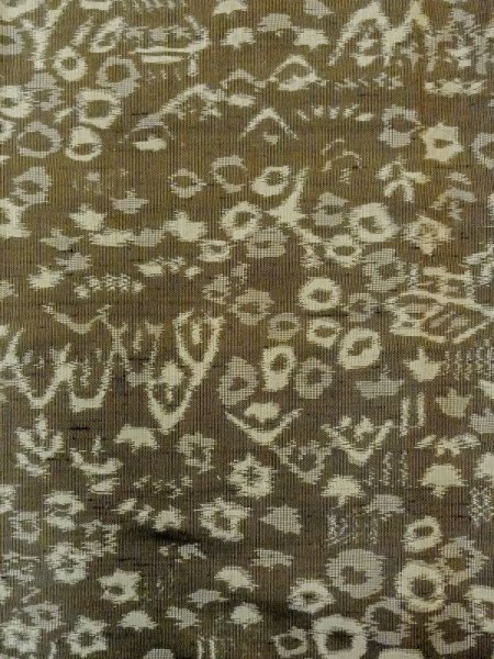 画像4: N0123R  女性用 紬  シルク(正絹)   オリーブ, 家 【中古】 【USED】 【リサイクル】 ★★☆☆☆ (4)