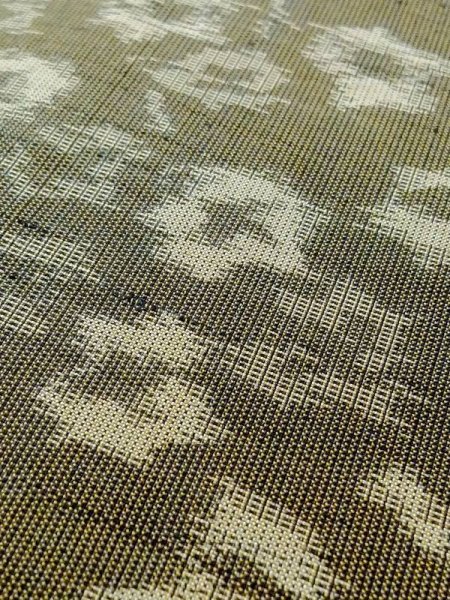 画像7: N0123R  女性用 紬  シルク(正絹)   オリーブ, 家 【中古】 【USED】 【リサイクル】 ★★☆☆☆ (7)