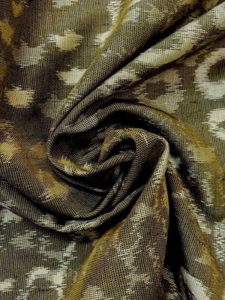 画像10: N0123R  女性用 紬  シルク(正絹)   オリーブ, 家 【中古】 【USED】 【リサイクル】 ★★☆☆☆ (10)